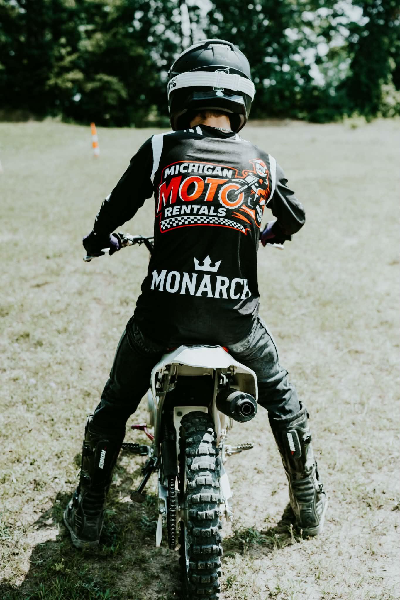 Dirt bike rider at Michigan Moto Rentals